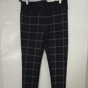I.N.C Womens Black Windowpane Plaid Pull On Skinny Leg Pants Size 2 Petite NWT